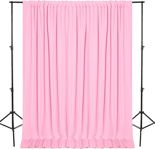 DWCN 10x8 FT Pink Backdrop Curtains for Parties, Photography Backdrop Drapes with Rod Pockets for Wedding Decorations Stage Birthday Family Gatherings, 2 Panels 5ft x 8ft