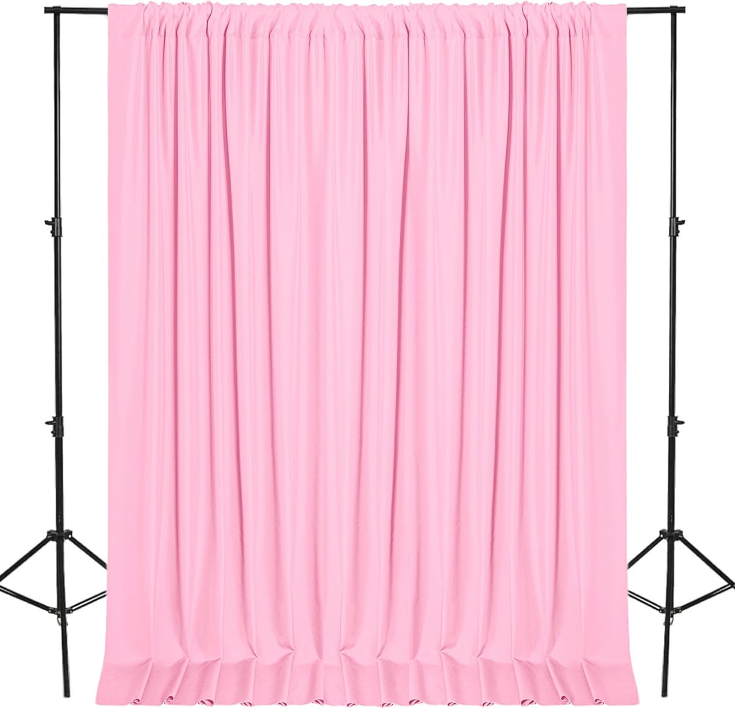 DWCN 10x7 FT Pink Backdrop Curtains for Parties, Photography Backdrop Drapes with Rod Pockets for Wedding Decorations Stage Birthday Family Gatherings, 2 Panels 5ft x 7ft