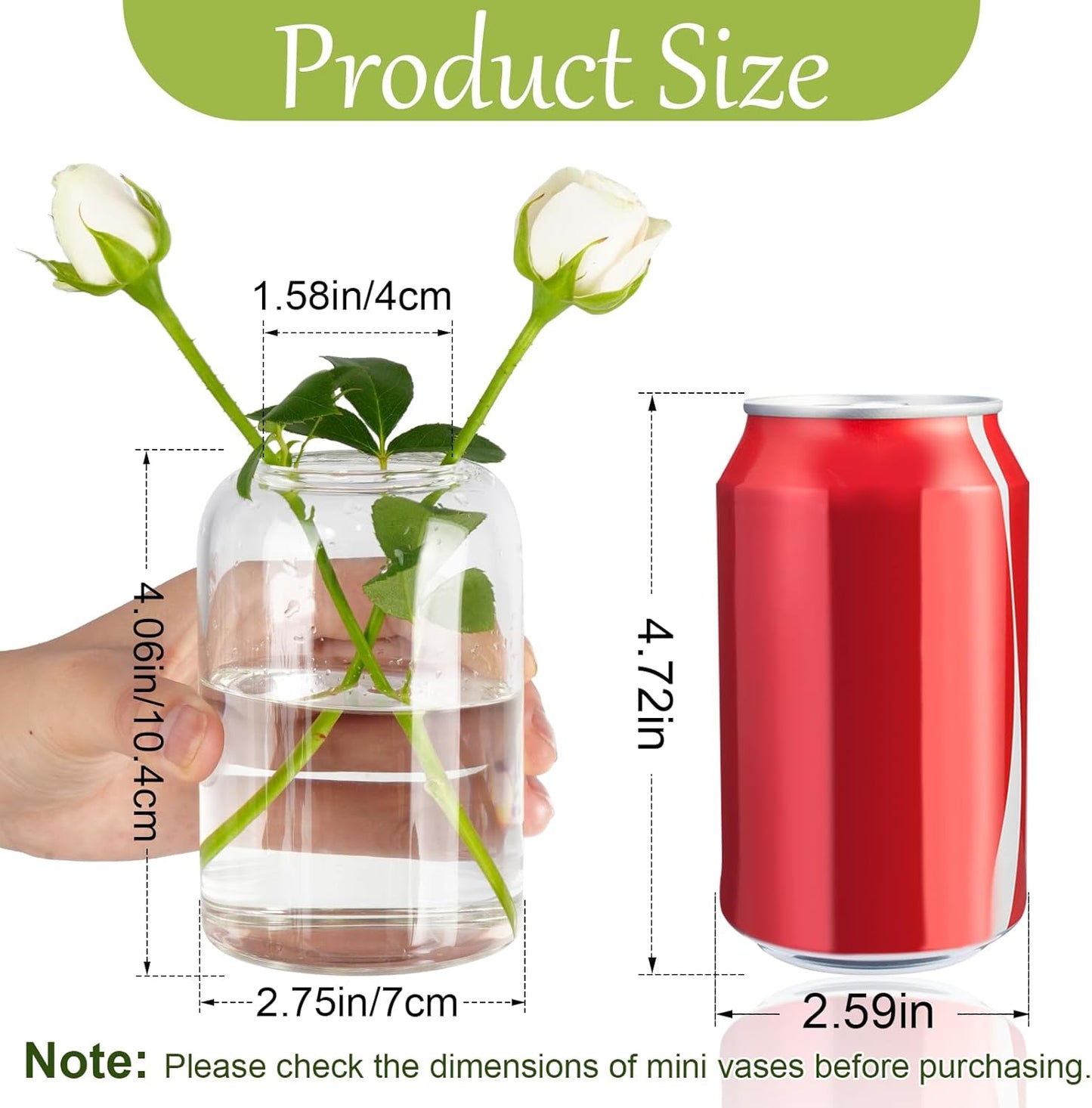 Small Glass Flower Vases, Set of 10 Clear Bud Vases for Centerpieces Mini Vase Bulk for Flowers for Wedding Birthday Party Housewarming Valentines' Day Table Centerpiece Decor