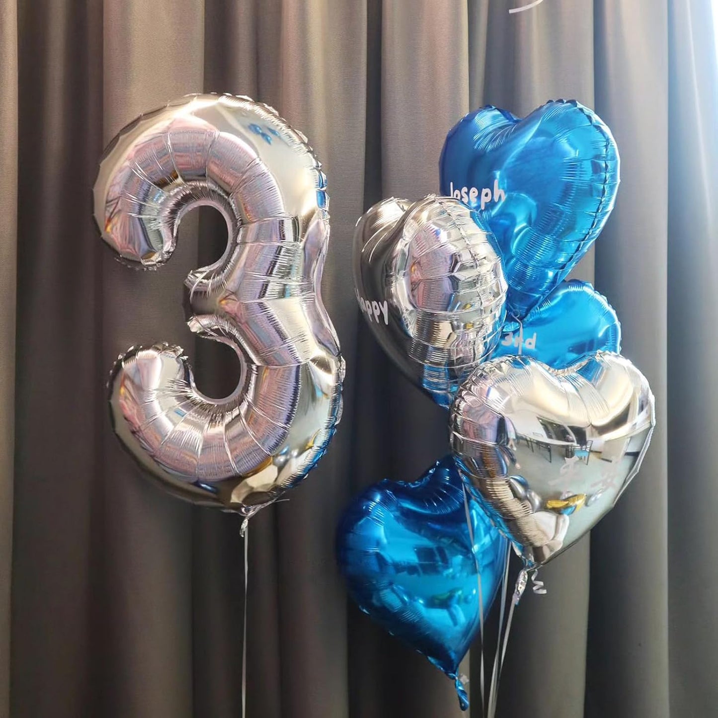 Blue Silver Heart Balloons,10Pcs Light Blue Foil Heart Shaped Love Balloons,18Inch Silver Helium Polyester Film Balloon for Valentines,Engagement,Birthday,Anniversary,Wedding Party Decorations