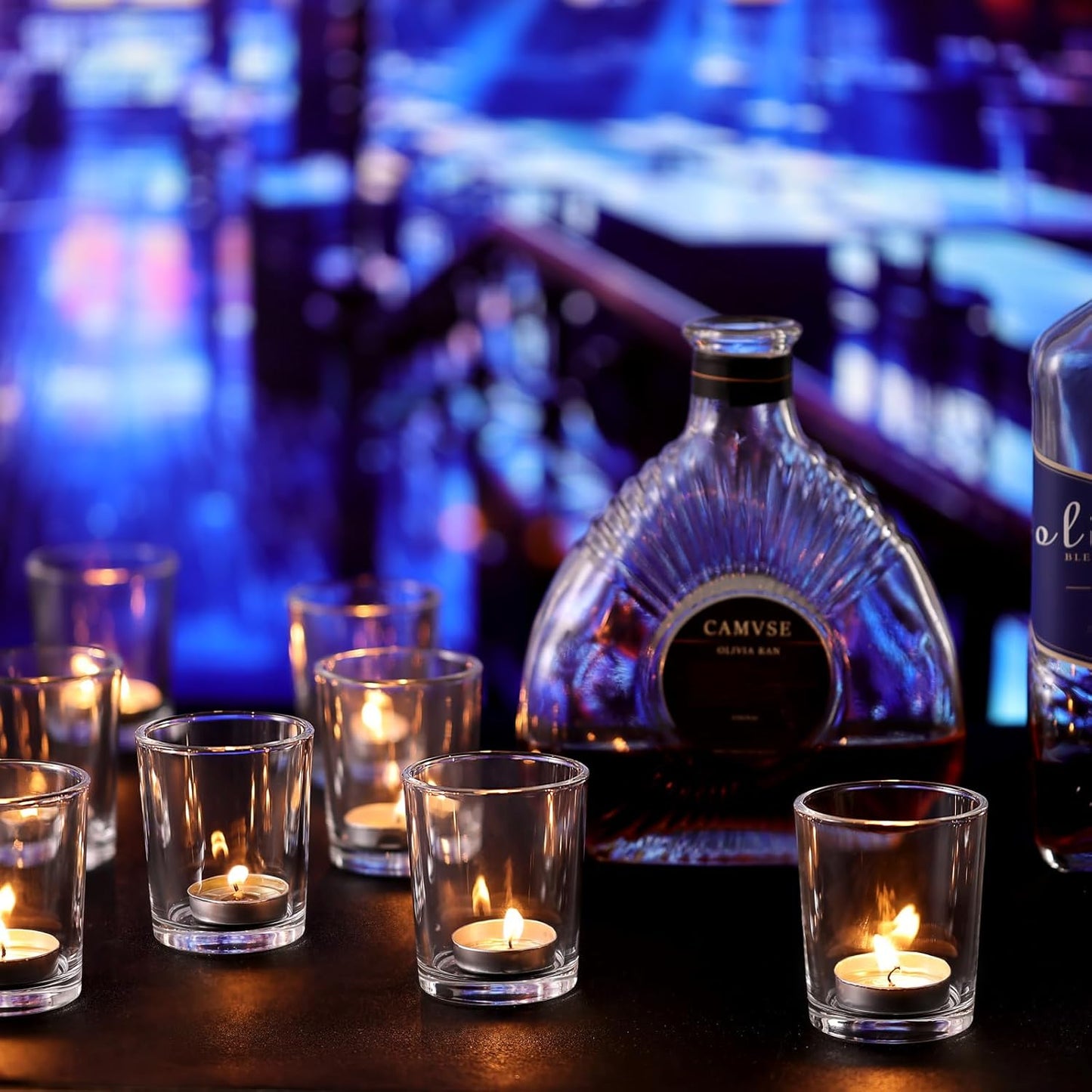 DARJEN 24Pcs Clear Votive Candle Holders- Clear Tea Lights Candle Holder, Glass Candle Holders Bulk for Wedding Centerpieces, Party Decor & Table Centerpiece