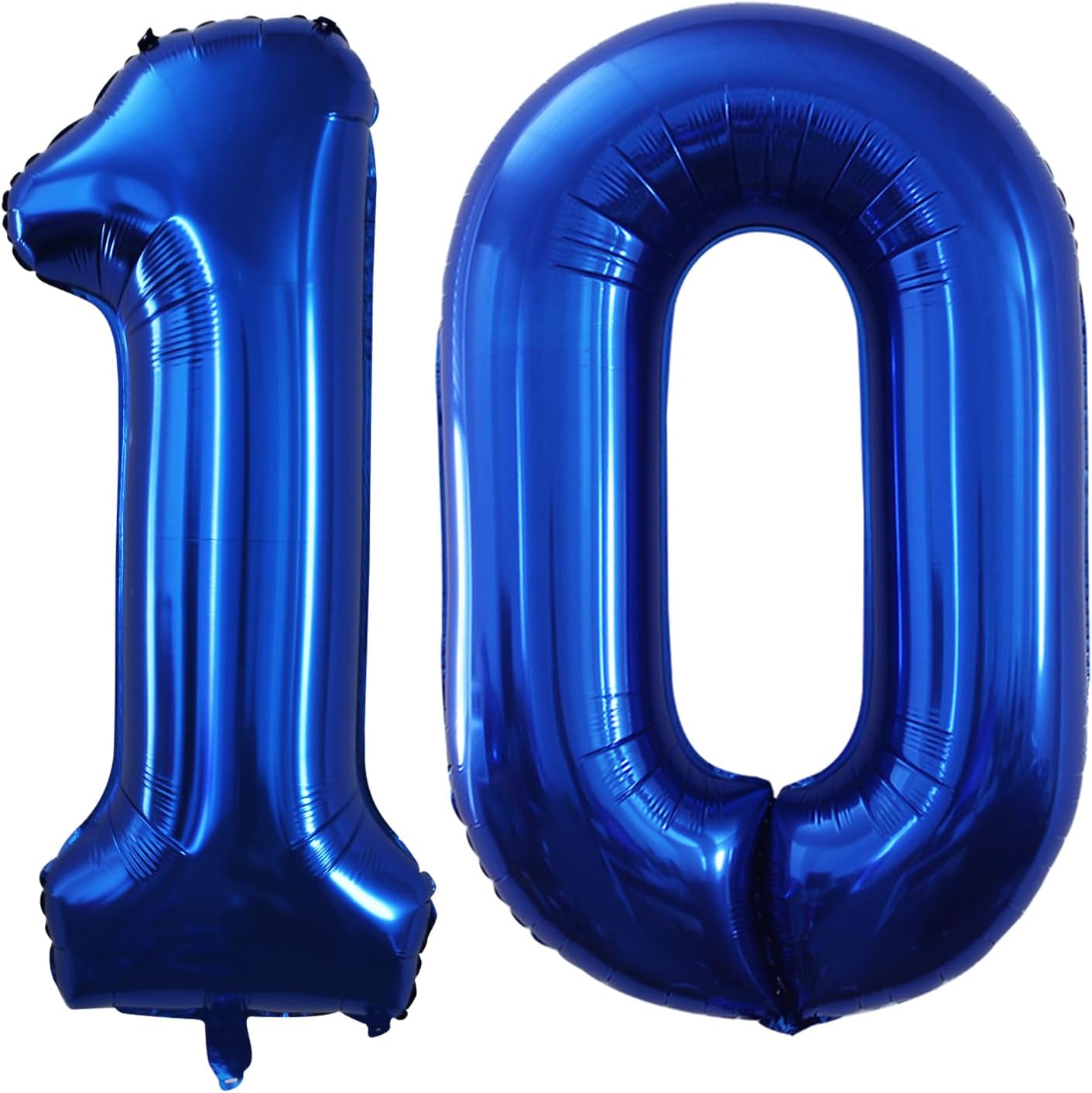 GOER Number 10 Balloons for 10th Birthday Party Decorations,42 Inch Jumbo Foil Helium Balloons for 10th Anniversary (Blue)