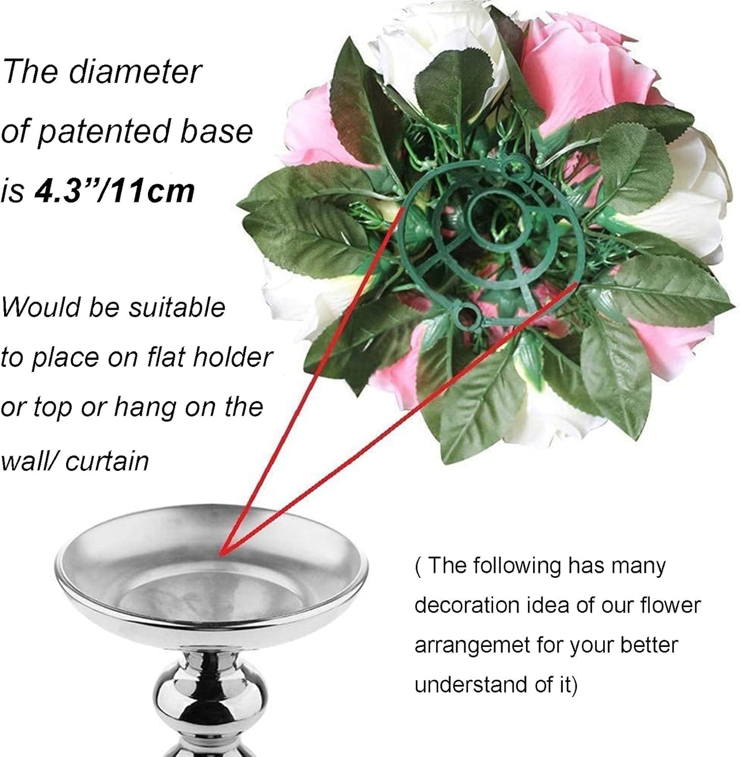 Flower Balls Wedding Rose Centerpieces: 2 Pcs Fake Flowers with Base Kissing Balls Decor Champagne White Artificial Floral Arrangements Flower Bouquet of Roses Home Party Table DIY Decorationss