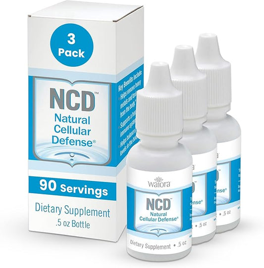 Waiora Natural Cellular Defense (NCD) Liquid Zeolite Drops, Clinoptilolite for Men & Women - Supplement for Immune, Healthy Gut Support, Cleanse, pH Balance (0.5oz Bottle, 3 Ct – 270 serv)