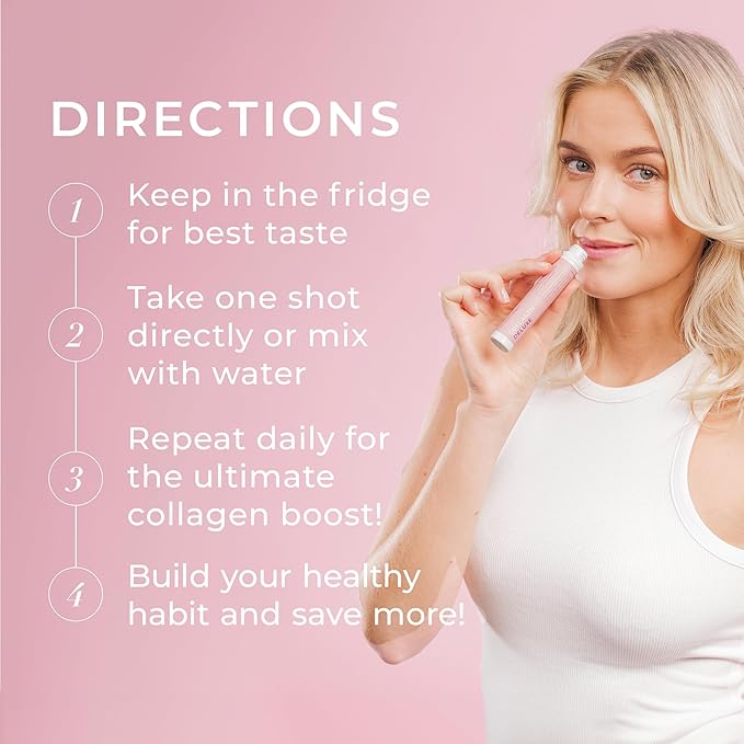 Swedish Collagen Deluxe | 12,500 mg Hydrolyzed Marine Collagen Liquid Supplement - 30 x 25 ml Daily Shots | Hyaluronic Acid, Biotin and Vitamin C for Healthy Hair, Skin, Nails and Joints | Sugar-Free