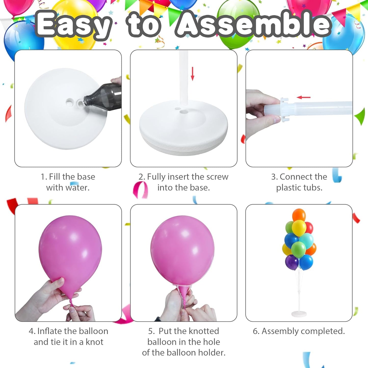 2 Sets Balloon Stand Kits, Balloon Stands for Floor, Balloon Sticks for Table, Acrylic Balloon Stand for Birthday Party Wedding Baby Shower Decorations