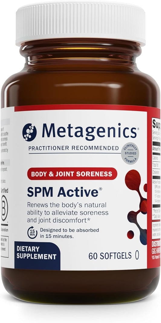 Metagenics SPM Active - Specialized Pro Resolving Mediators for Joint Comfort, Tissue Health & Minor Discomfort Relief* - Non-GMO - Gluten Free - 60 Softgels