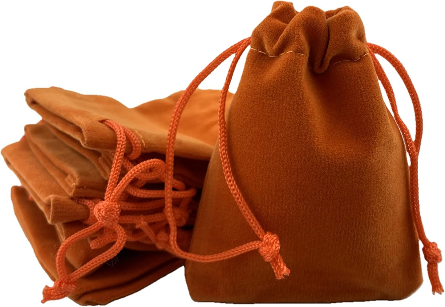 Palmhomee Pack of 48 3x4 Inch Velvet Drawstring Bags Gift Bag Velvet Pouch For Jewelry Wedding and Party Favor (Orange)