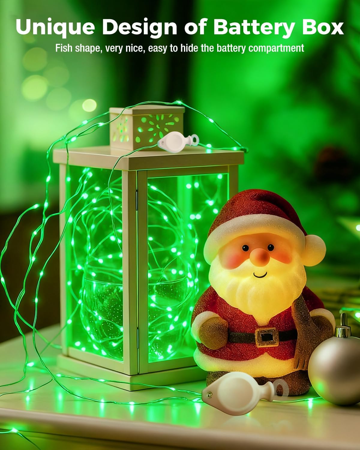 btfarm 12 Pack Fairy Lights Battery Operated, 7FT 20 LED Mini String Lights Waterproof Silver Wire for Mason Jars Centerpiece Table Crafts Bedroom Christmas Decoration, Green