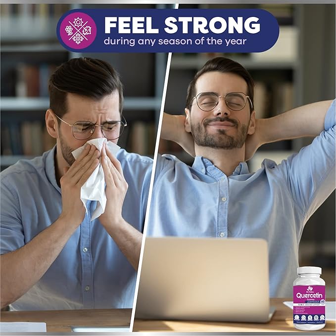 Quercetin Gummies by BioVitalica - Quercetin with Bromelain Vitamin C and Zinc & Elderberry + Vitamin D3-5 in 1 Immune Support - Zinc Quercetin 750 mg for Kids and Adult (6, Quercetin)