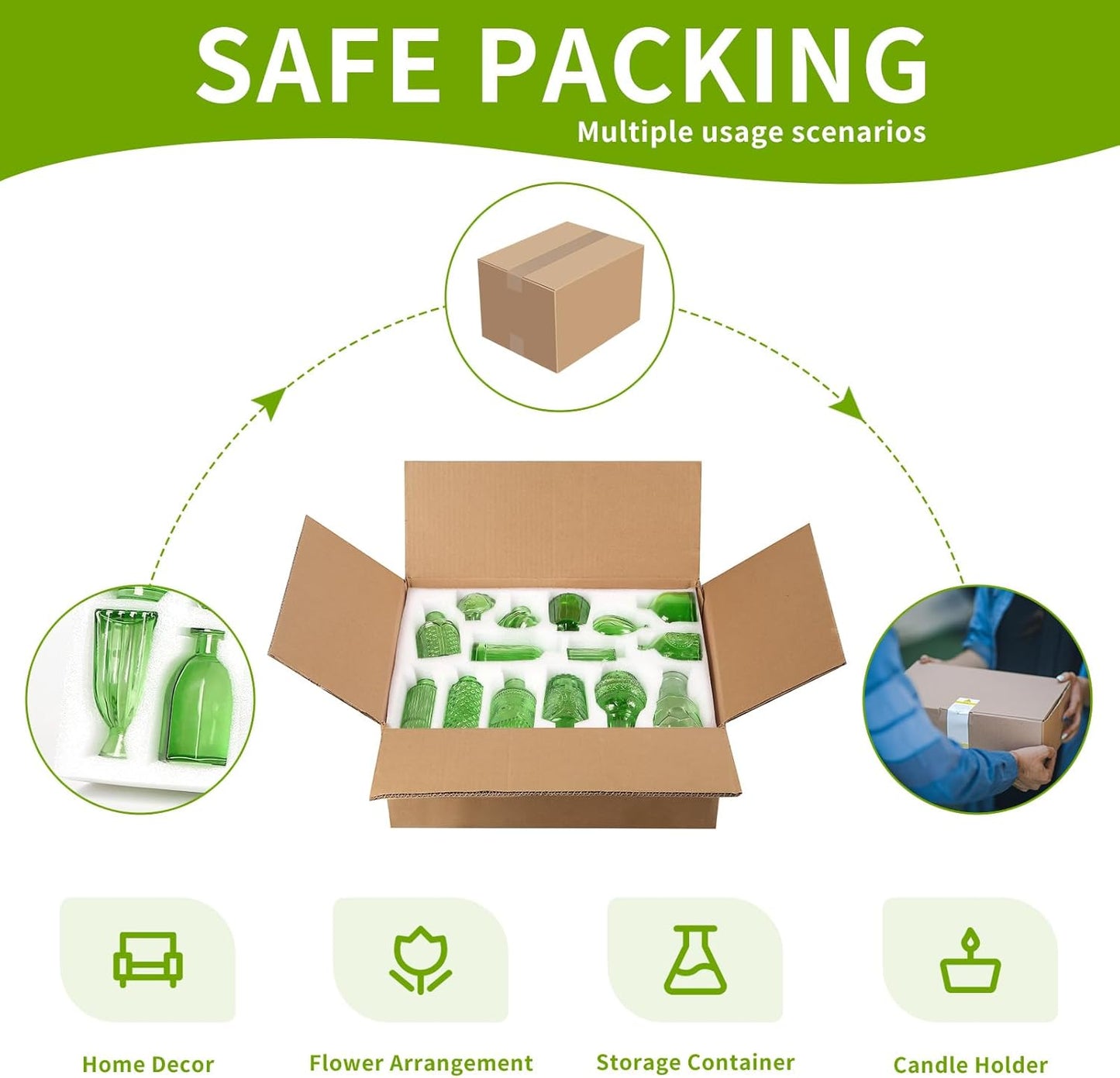 Charm Glass Bud Vases, Small Flower Vases in Bulk for Centerpieces, Vintage Mini Vases for Wedding Decor, Home Table Decorations Diffuse Bottles,Ideals (Pack of 30,Light Green)