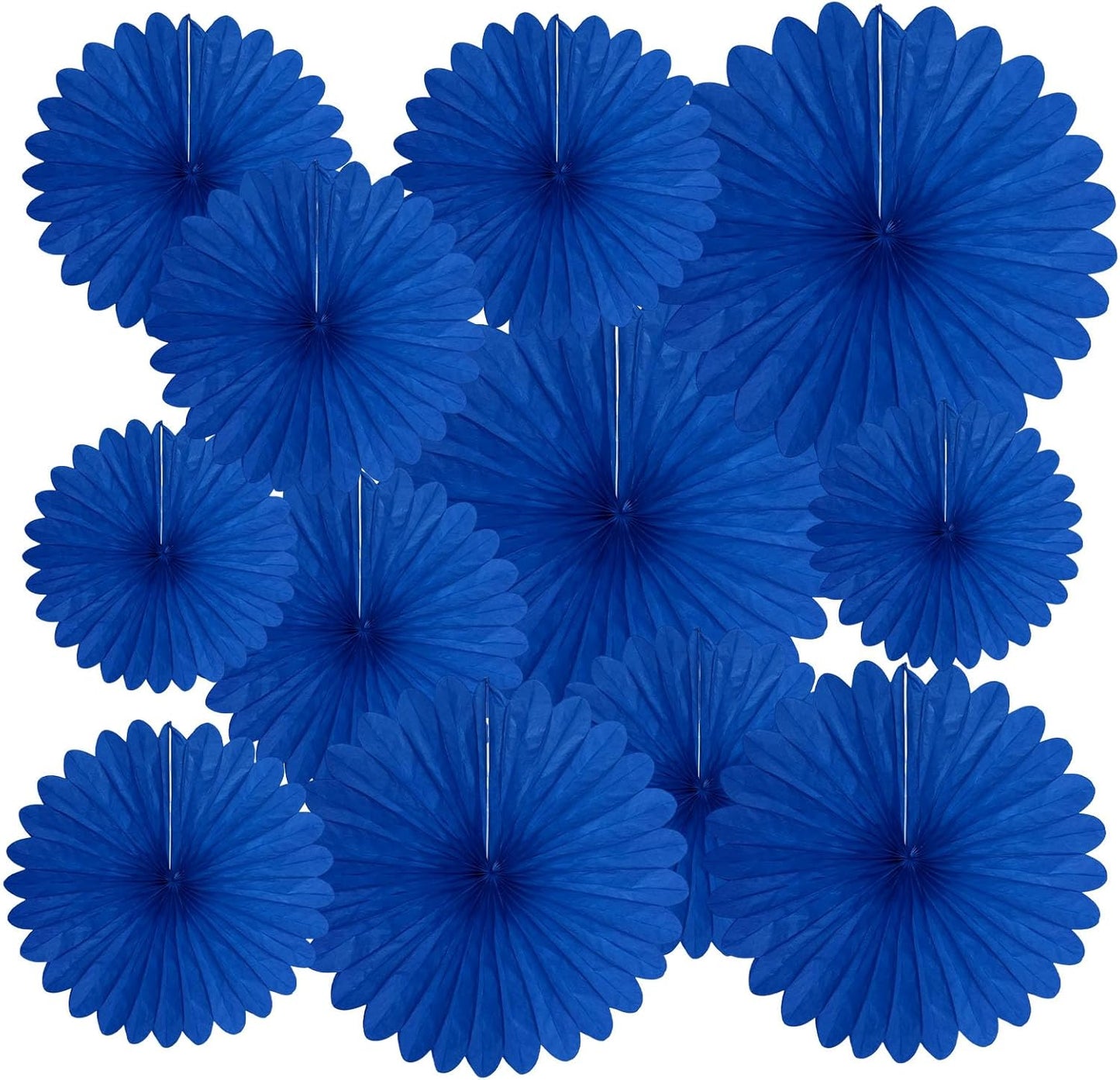 20 Pcs Royal Blue Hanging Paper Fan, Hanging Honeycomb Round Paper Fans for Weddings, Birthdays, Christmas, Baby Showers, Classroom, Events Ceiling Party Supplies Decorations