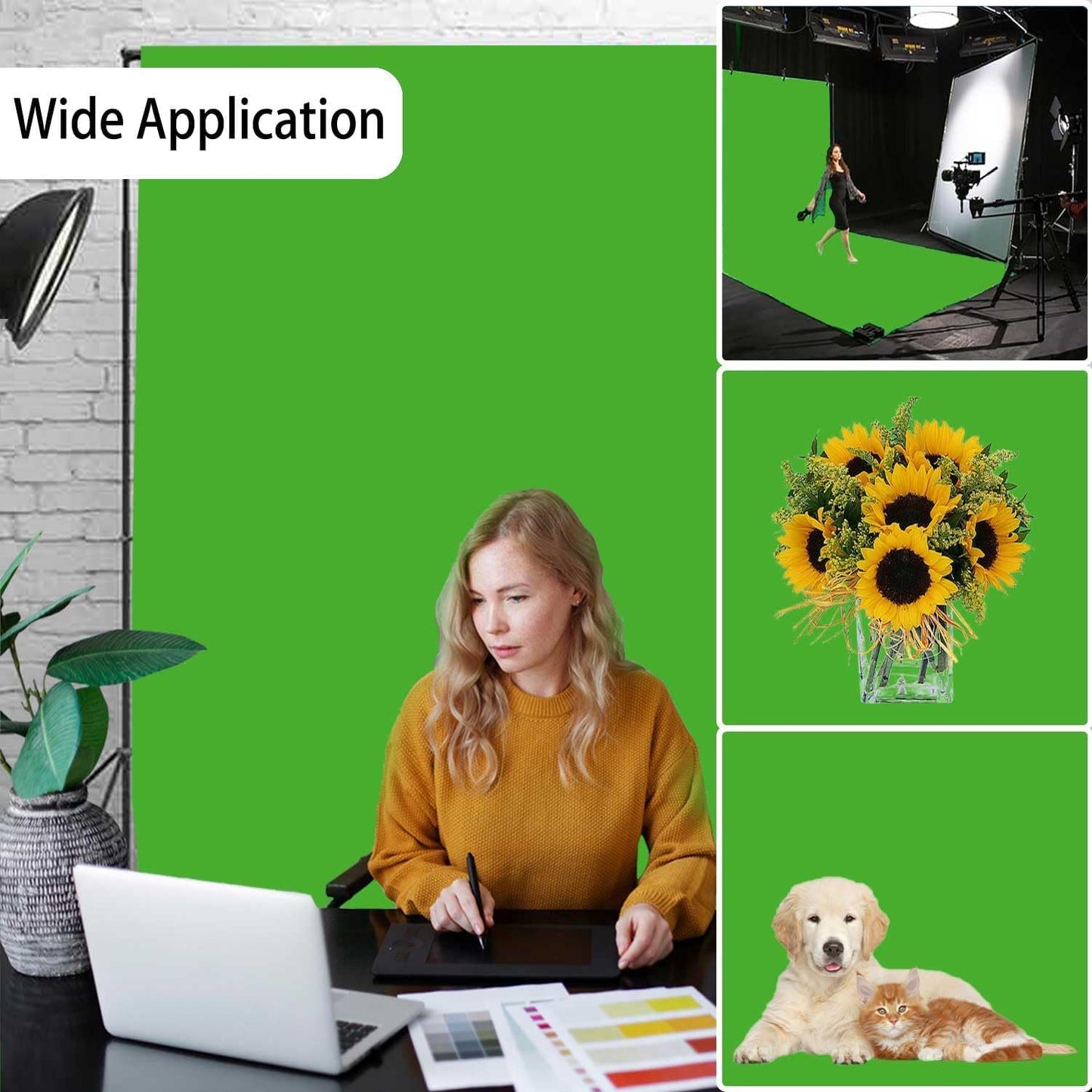 Green Screen Backdrop, Product Photo Backdrop for Photoshoot, Photography Background for Streaming Video Studio 10FTx20FT