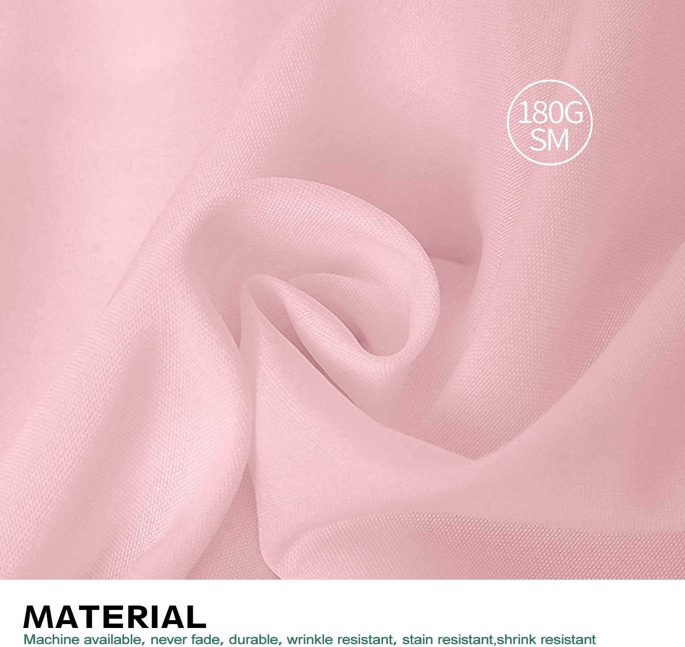 Surmente Pink Tablecloth 90 x 132-inch Rectangular Polyester Table Cloth for Weddings, Banquets, or Restaurants