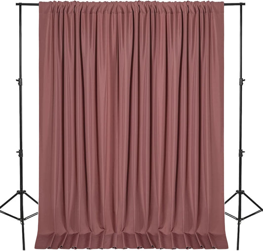 DWCN 10x7 FT Dusty Rose Backdrop Curtains for Parties, Photography Backdrop Drapes with Rod Pockets for Wedding Decorations Stage Birthday Family Gatherings, 2 Panels 5ft x 7ft