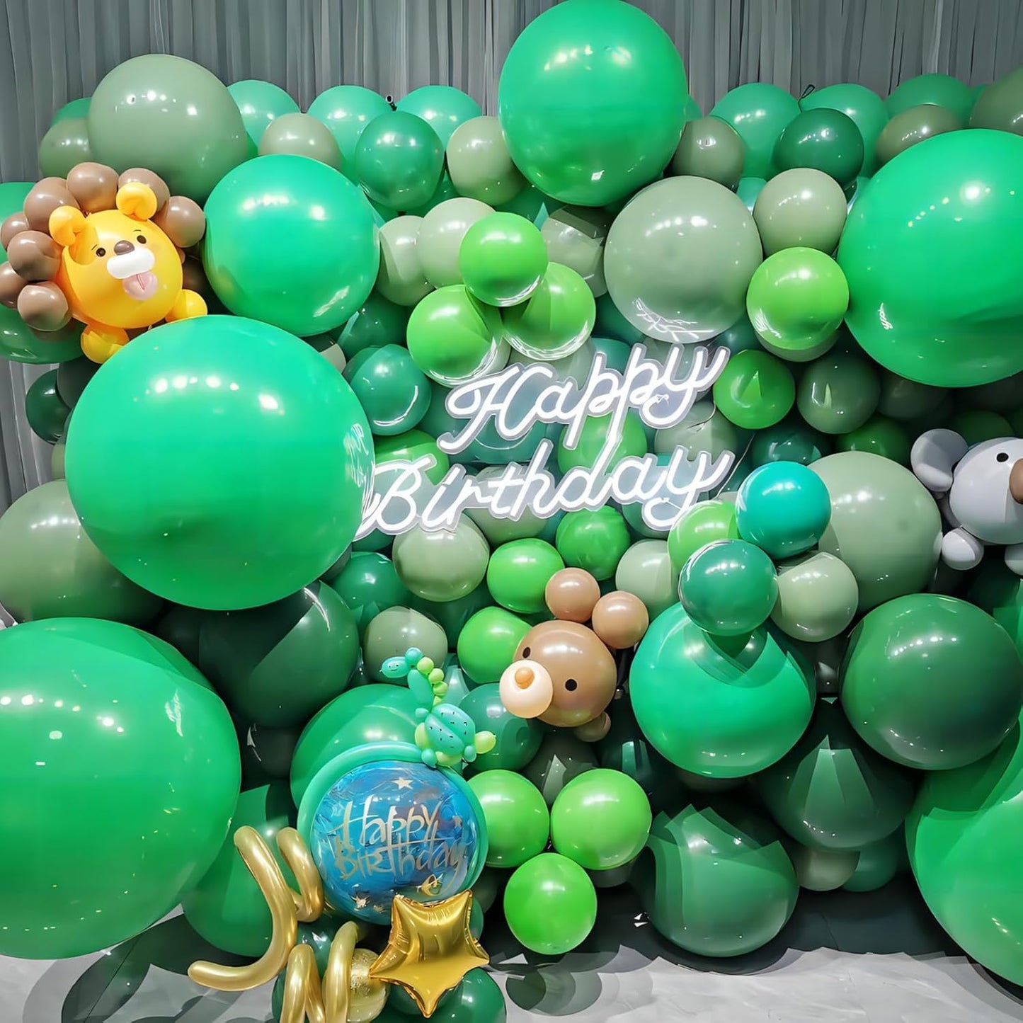 100pcs Green Balloons, Helium Quality 12 inch Green Latex Party Balloon for Birthday, Christmas, Graduation Party Decor (66ft Ribbons)