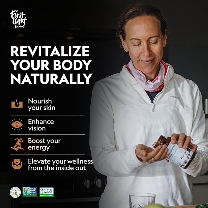 First Light Farms Grass-Fed Beef Liver Capsules | Nutrient-Dense Whole Food Nutrition, Freeze-Dried, Grassfed & Certified Humane | 180 Capsules for Energy, Immunity, and Overall Wellness