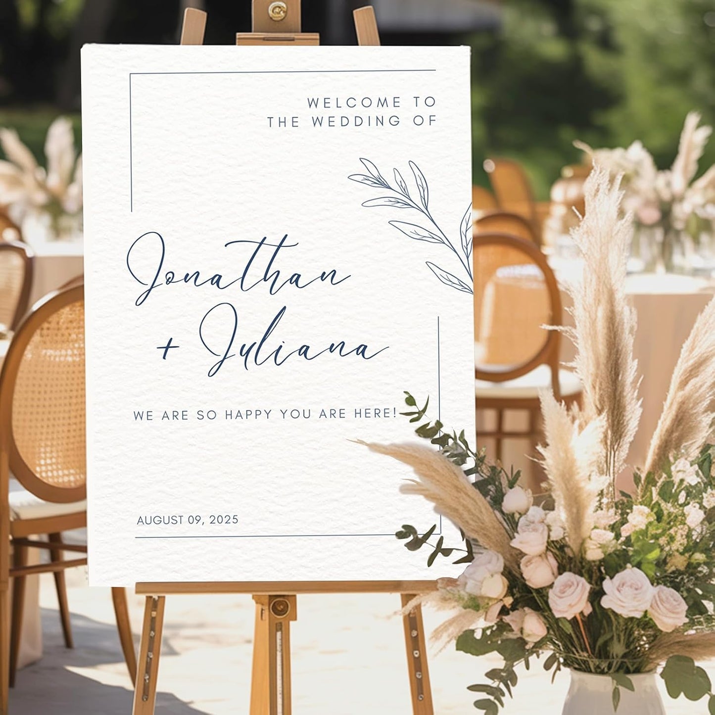 Custom Wedding Welcome Sign for Bridal Party, Engagement, Personalized Welcome to our Weddings Poster, Canvas, Wooden, Unique Reception Signs for Bride & Groom, Celebration Decor