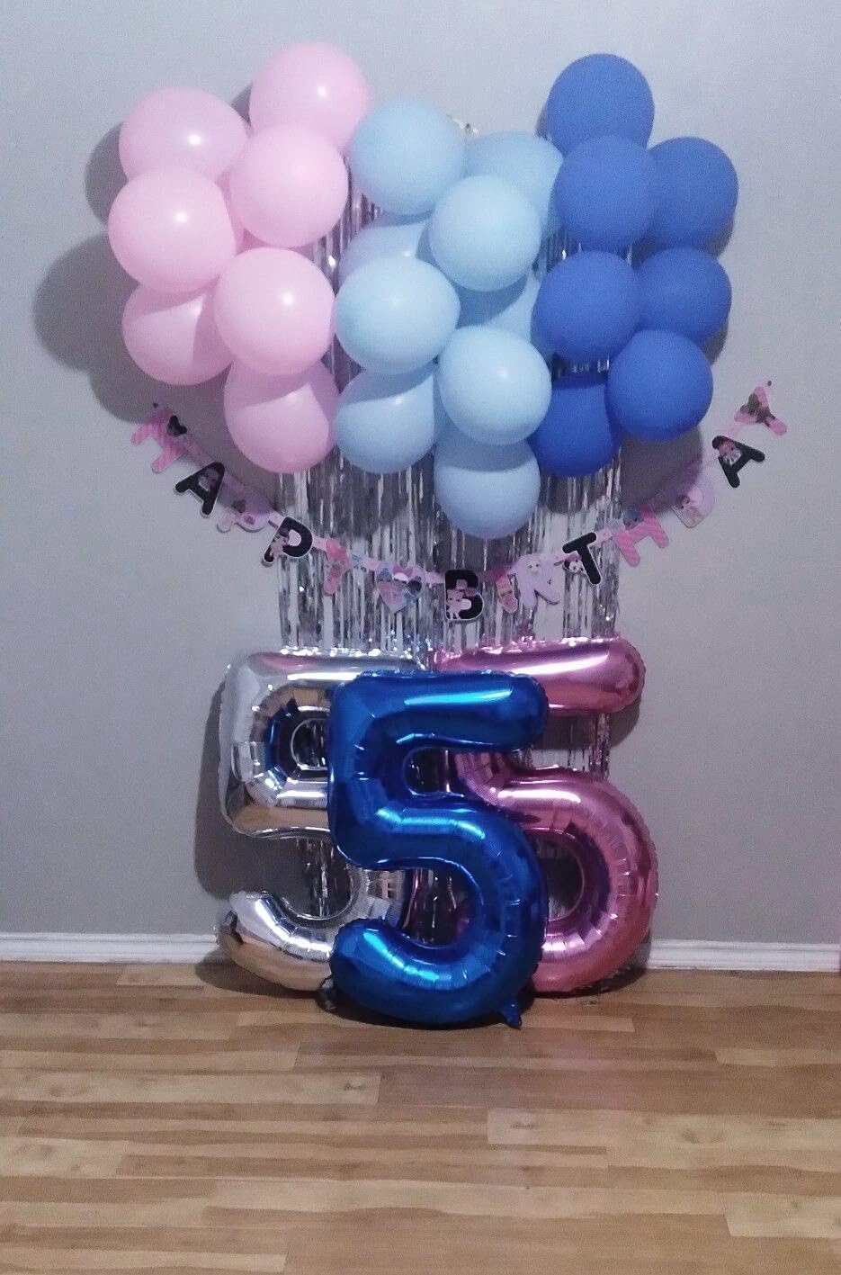 Night Blue 40 Inch Large Number 5 Birthday Balloon, 2025 Five 5th 15 25 35 50 55 Birthday Celebration Decorations, Night Blue Foil 5 Mylar Helium Balloons Girl Boy Anniversary Party Supplies