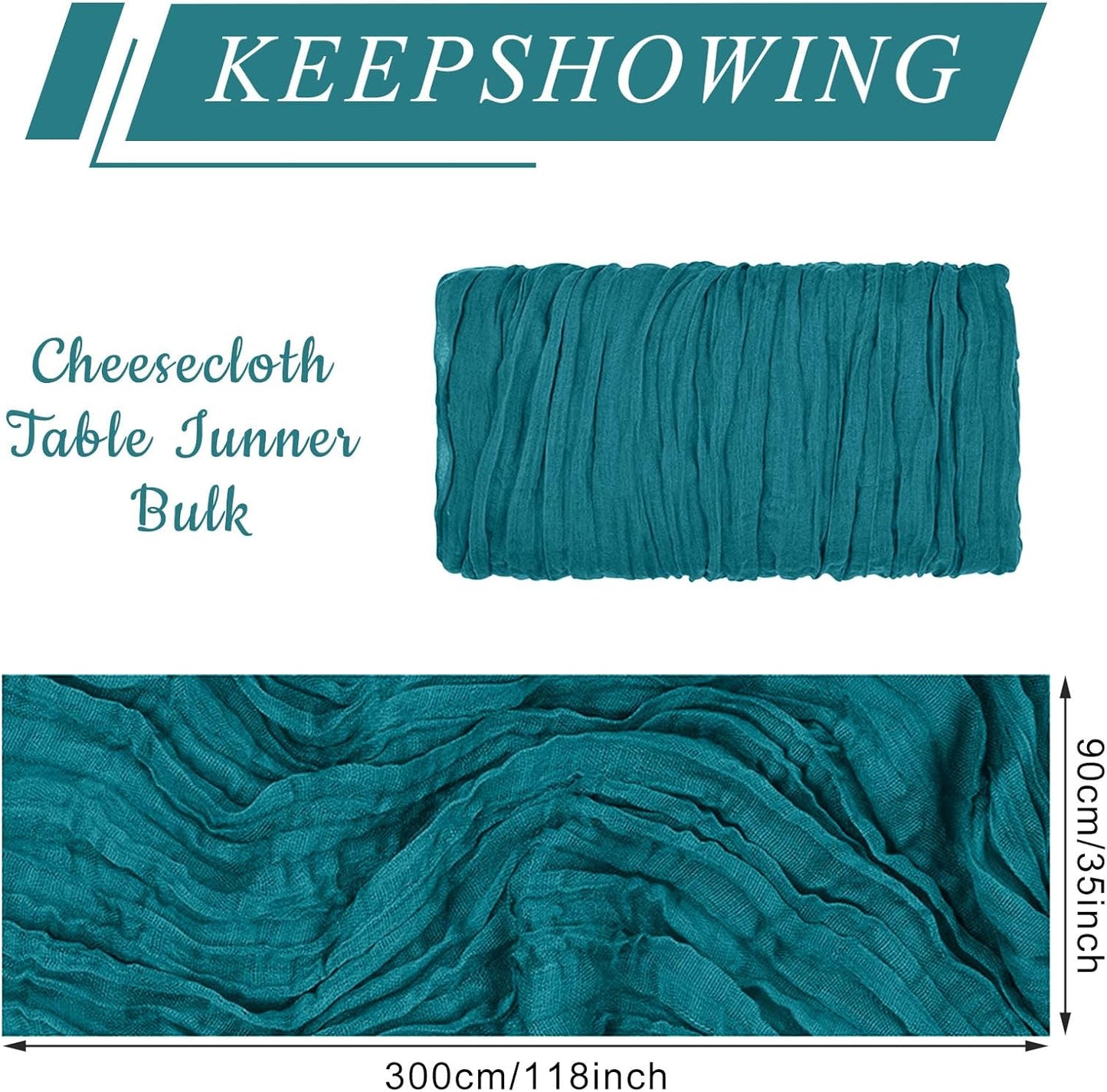 6 Pack Cheesecloth Table Runner 10Ft Christmas Gauze Boho Table Runners for Wedding Decor Bridal Shower Decorations(35" x 120")