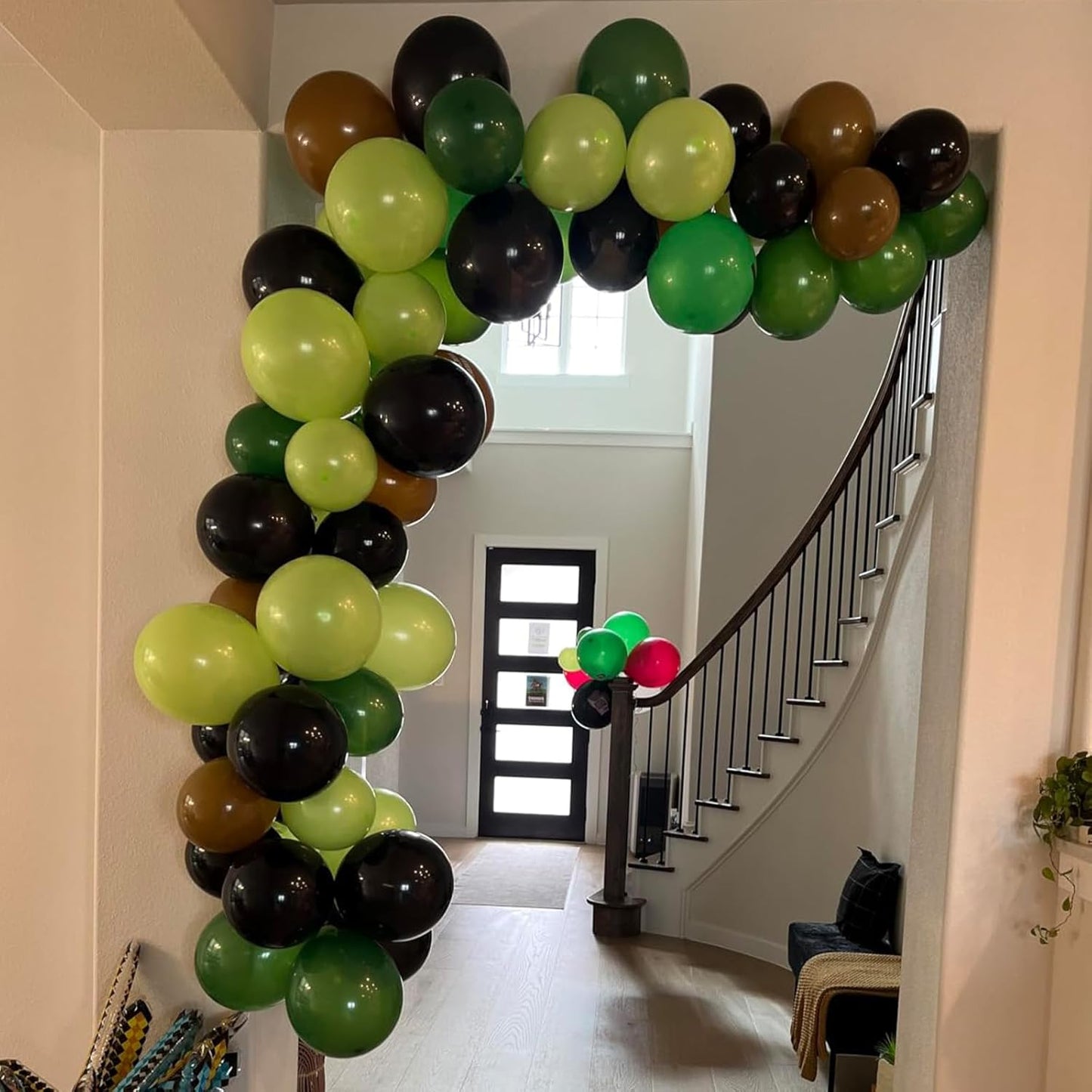 Green Brown Balloons, 60 Pcs 12 Inch Dark Green Black Confetti Balloons for Boys Men Kids Video Game Theme Jungle Safari Baby Shower Woodland Hunting Graduation Camo Birthday Army Party Decorations