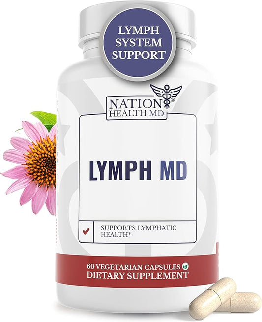 Lymph MD - Lymphatic System Supplement with 9 Botanicals - Dandelion, Burdock, Echinacea, Lemon & More - Supplements for Men and Women - 60 Capsules
