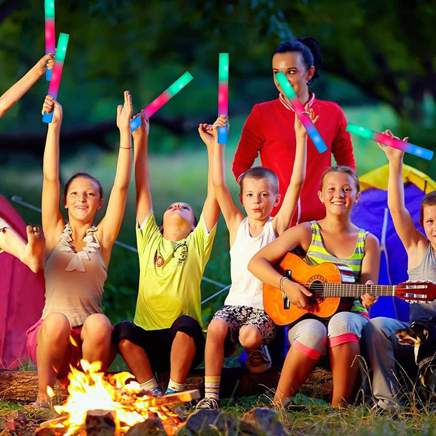 240 Pack LED Foam Sticks, Glow Stick Bulk Party Pack with 3 Modes Colorful Flashing, Glow in the Dark Party Supplies for Wedding, Raves, Concert, Camping