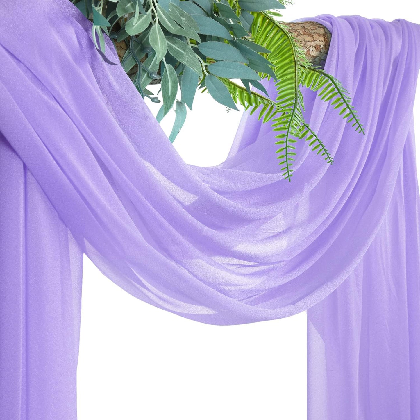 Wedding Arch Draping Fabric Lavender Purple Sheer Wedding Arch Drapes for Ceremony Bridal Party 19Ft Length x 28" Width 1Panel