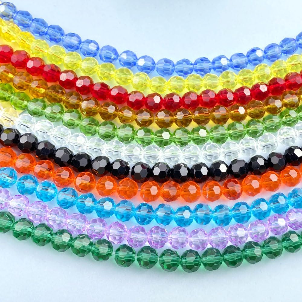 50 PCS 10mm Crystal Glass Beads Round Multiple Faceted Loose Spacer Glass Beads for DIY Handcrafte Bracelet Necklace Earring Jewelry Making(Emerald)