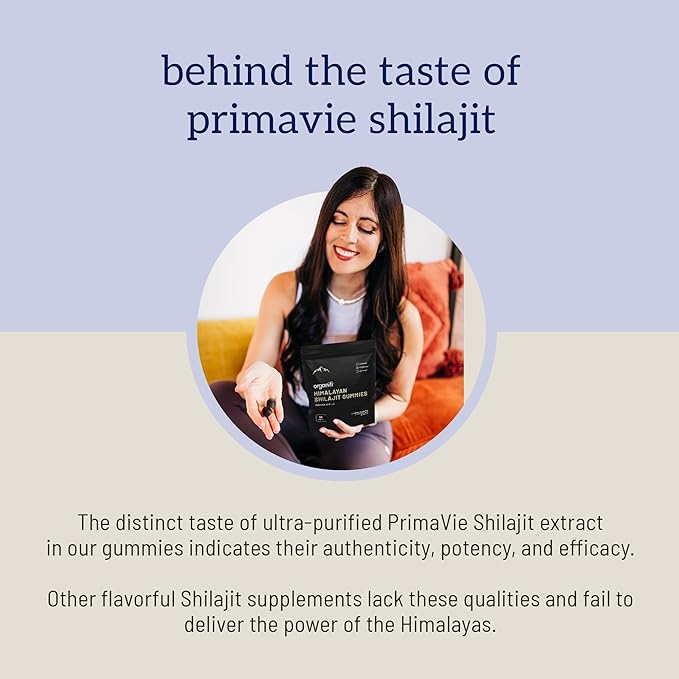 Organifi Shilajit Gummies - Himalayan Shilajit for Men and Women with PrimaVie Shilajit, 40-Plus Trace Minerals, and More - Hormone Balancer, Boosts Cellular Energy, Beats Fatigue, and More, 60 Count