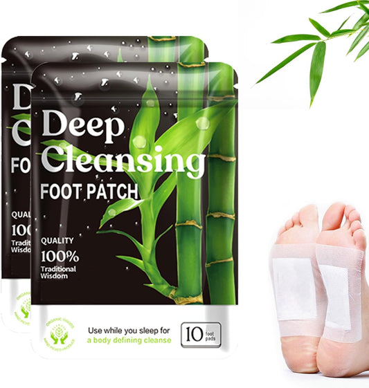 (20 Pads) Deep Cleansing Foot Pads for Better Sleep, Natural Bamboo Foot Patch | Relieve Stress, Improve Sleep and Relaxation