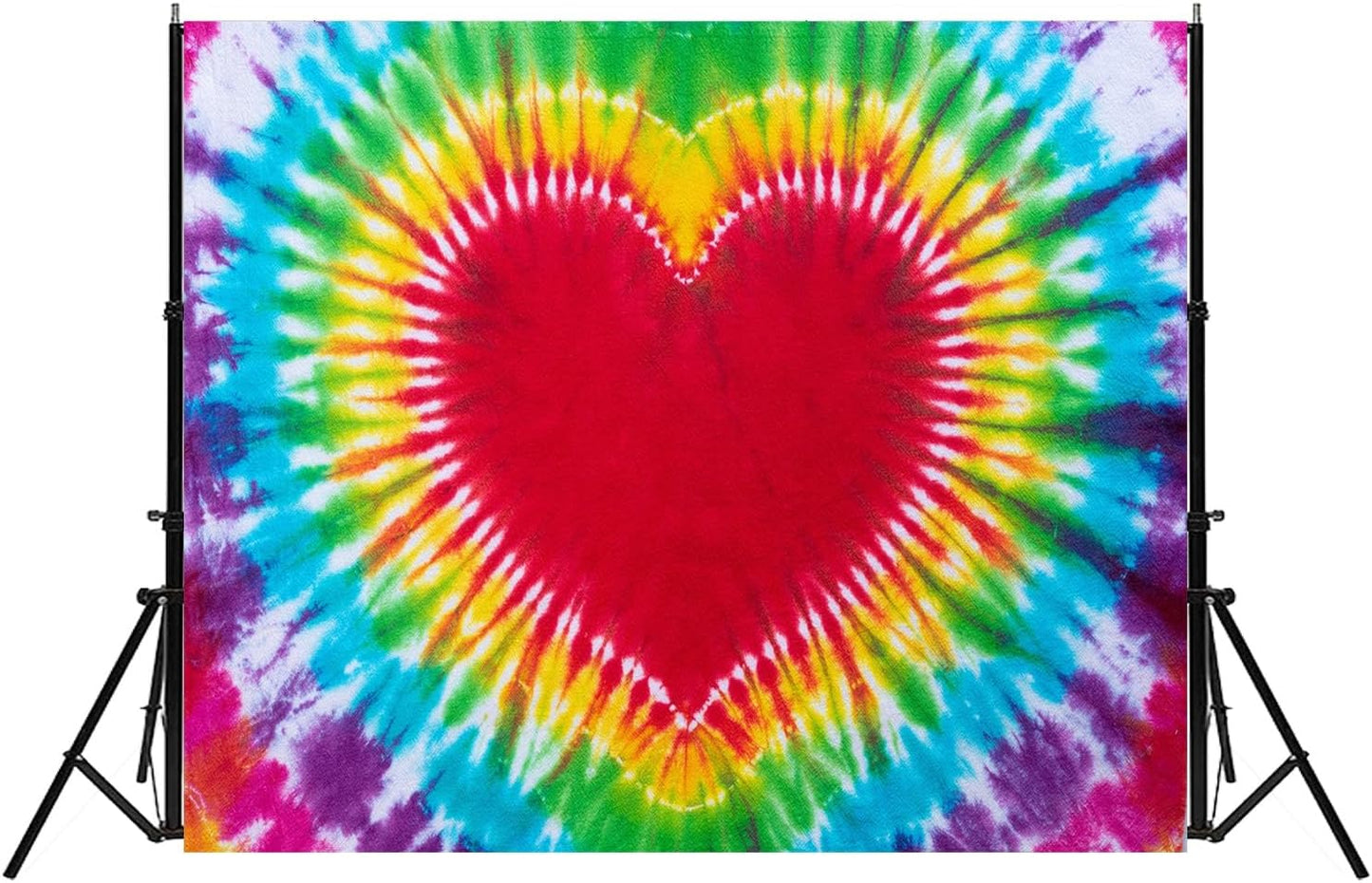 Hippie Backdrop 12x10ft 60s 70s Backgrounds Tie Dye Theme Party Decorations Hippie Supplies Photo Booth Props