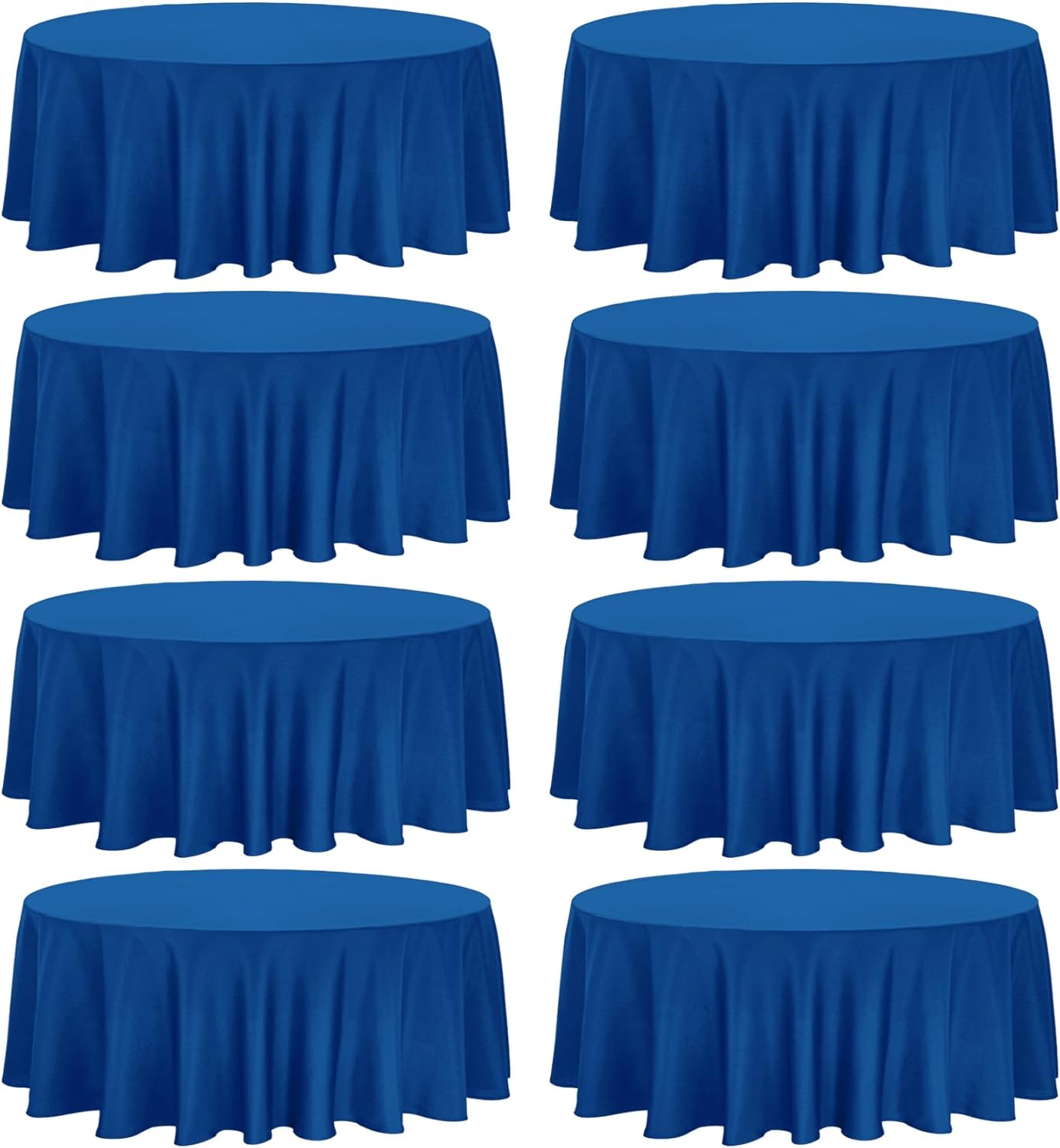 8 Pack Premium Round Tablecloth 120 Inch Round Table Covers Washable Polyester Fabric Round Table Clothes for Wedding Party Reception Banquet Buffet Restaurant (Royal Blue, 120 Inch)