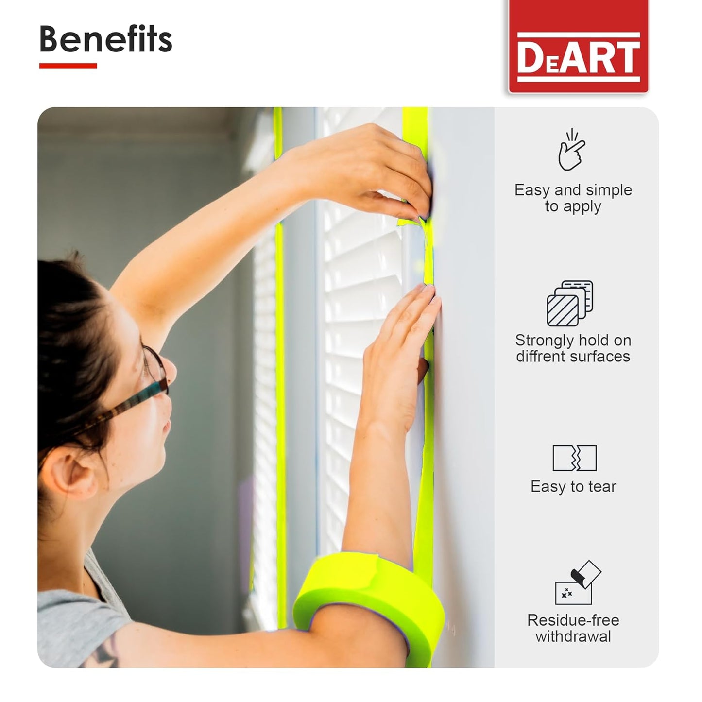 DEART 6Pcs Colored Masking Tape, Extra Long 1008 Feet or 360 Feet x 1 Inch Painters Tape, Color Painter Tape for Arts & Crafts Labeling or Coding, Kids Art Supplies (2.5cm X 18m (1In X 20Yards))