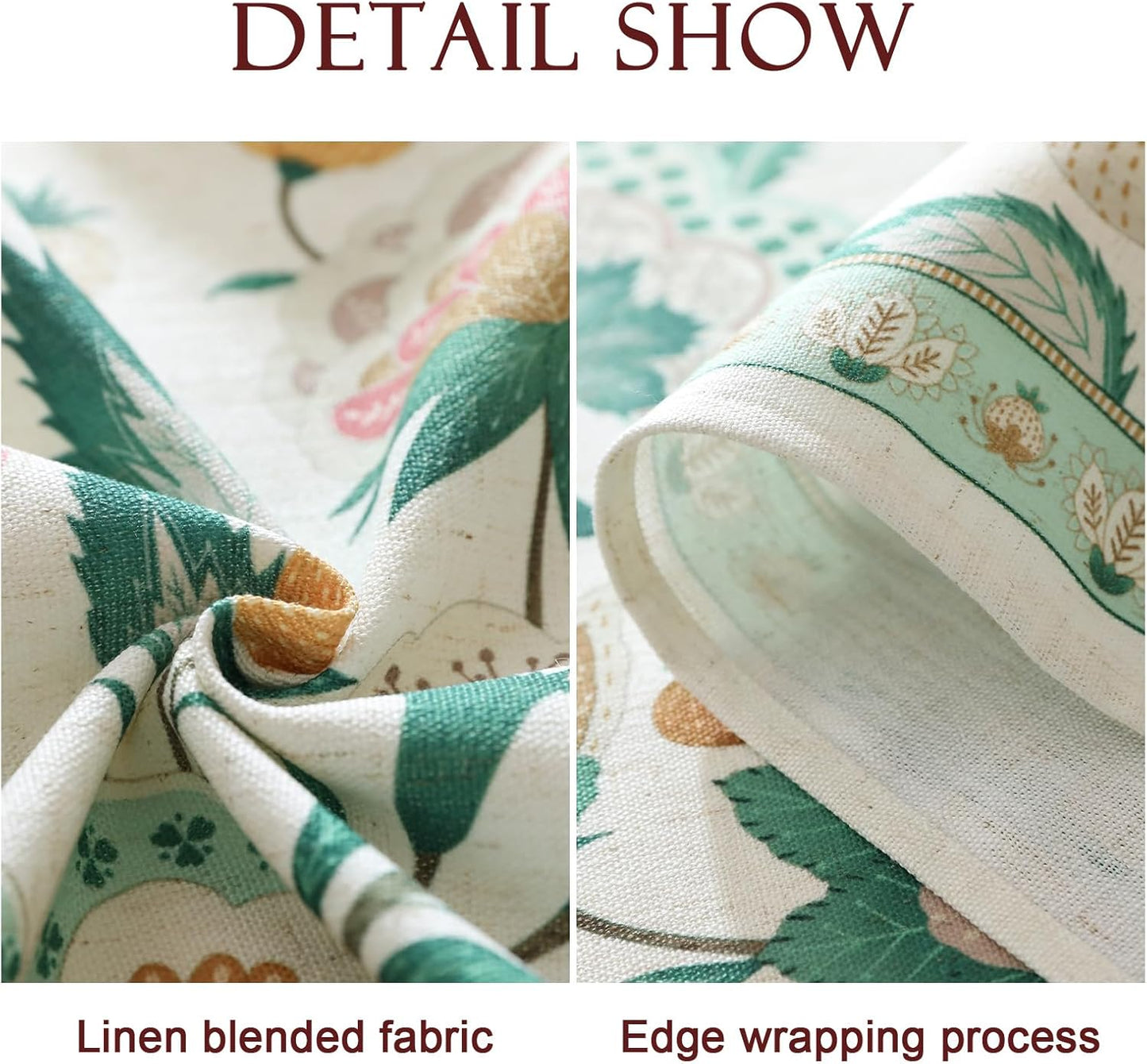 patdrea Designer Green Rectangle Table Cloth,Vintage Italian Floral Country Linen Breathable Tablecloth,Decor Cover for Kitchen Dining,Christmas,Tea Party,Thanksgiving,55"x79"-Tree Life