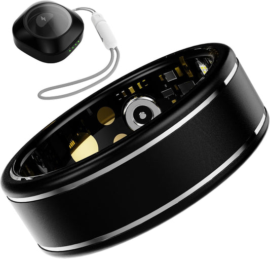 Smart Ring for Men Women – Fitness Tracker Ring with Heart Rate, SpO2, Blood Pressure, Sleep Monitoring, Step & Calorie Counter, No Subscription Fee, iOS & Android Compatible (Black, 13)