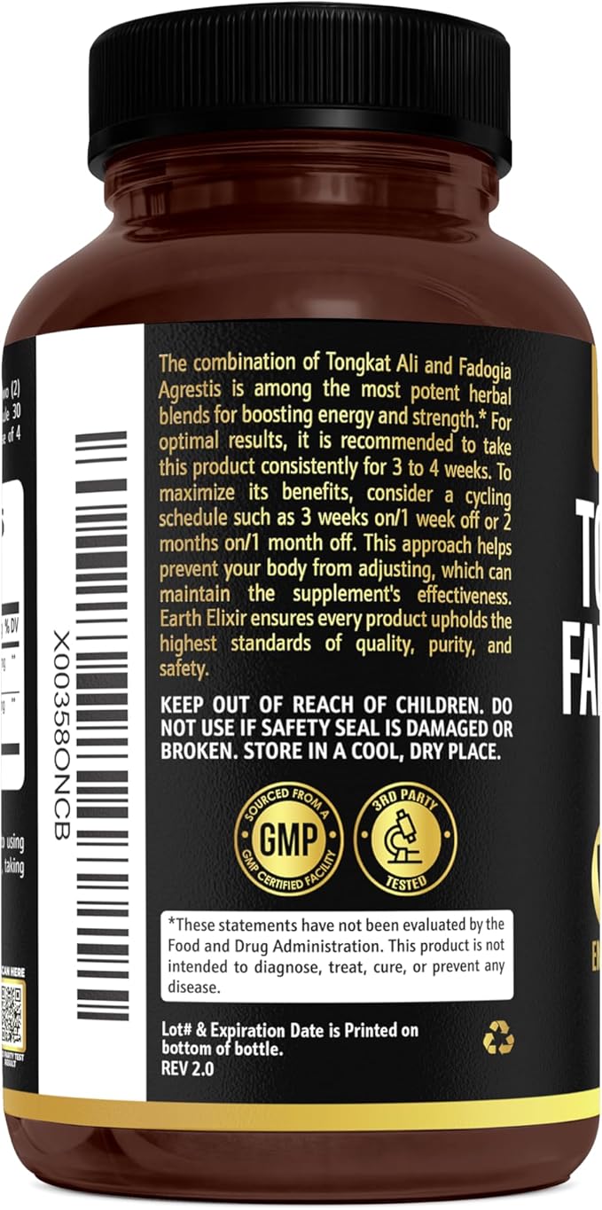 Fadogia Agrestis & Tongkat Ali for Men & Woman – Natural Testosterone Supplement for Men - Made in USA & 3rd Party Tested – Strength, Energy & Vitality - Longjack – 3 Month Supply