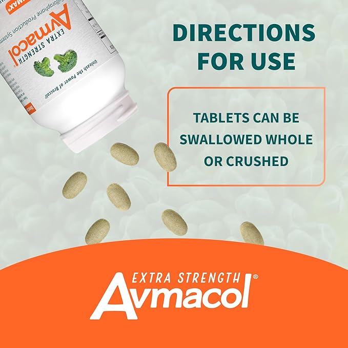 Nutramax Laboratories Avmacol Extra Strength Sulforaphane-Producing Supplement for Detoxification, Antioxidant Support, Immune Health, Adults & Children, Moringa, 30 Tablets