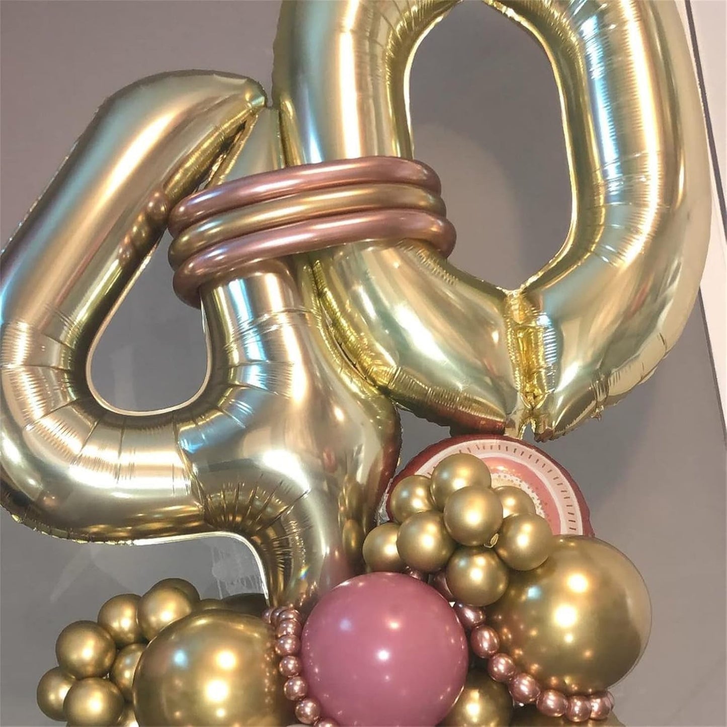 Champagne Gold Number 1 Balloons, 40 In Large Light Gold Number 1 Foil Helium Balloons for Girls Women, Self Inflating Number Balloons 0-9 for Men Boys 1st 10th Birthday Anniversary Party Decoration