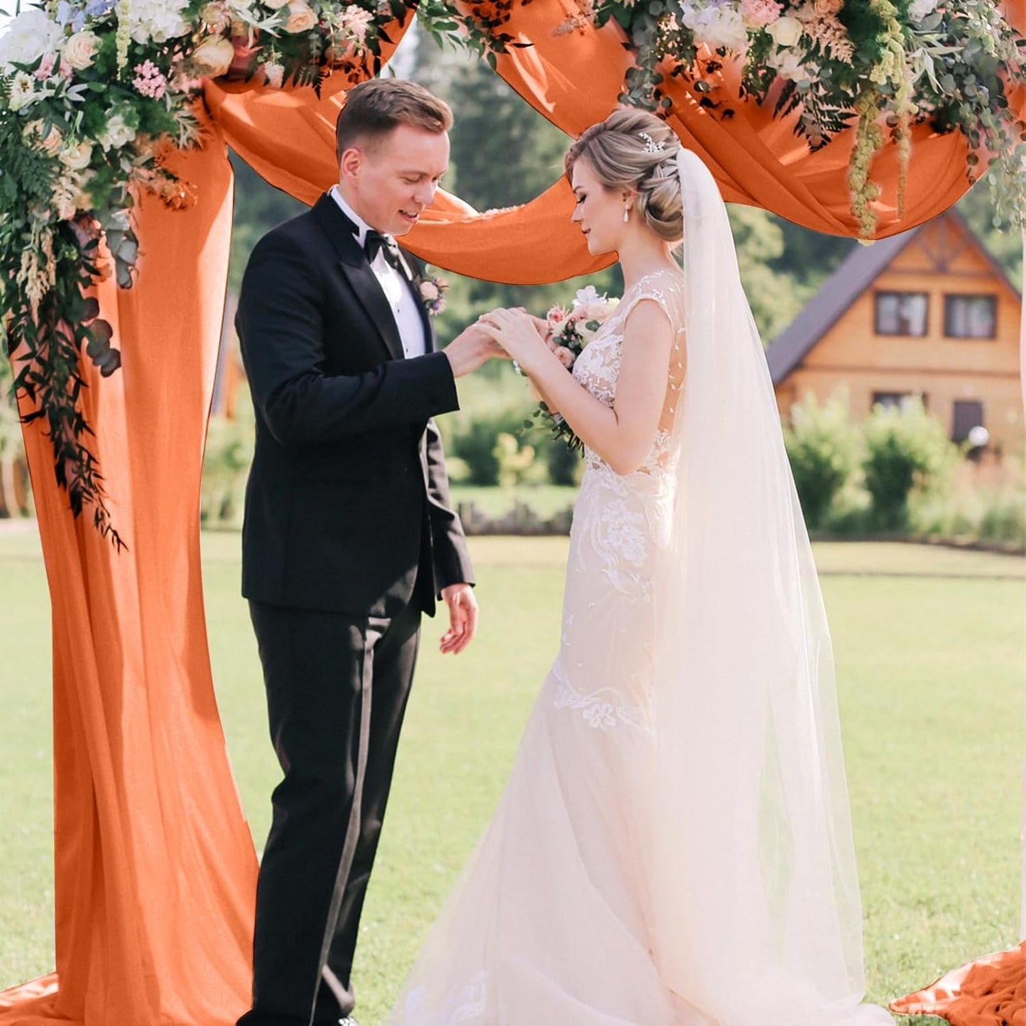 10 Pack 10ft Terracotta Chiffon Table Runners Wedding Table Runner Sheer Romantic Tulle Table Runner for Christmas Wedding Bridal Tea Party Baby Shower Birthday Party Table Decorations(120 x 12 in)