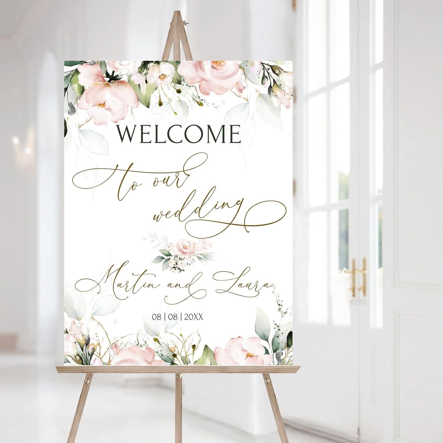 Personalized Wedding Welcome Sign, Flowers Wedding Welcome Sign, Wedding Welcome Sign, Custom Wedding Sign, Welcome To Our Wedding Sign, Flowers Wedding Board, Wedding Decorations Signs # 17