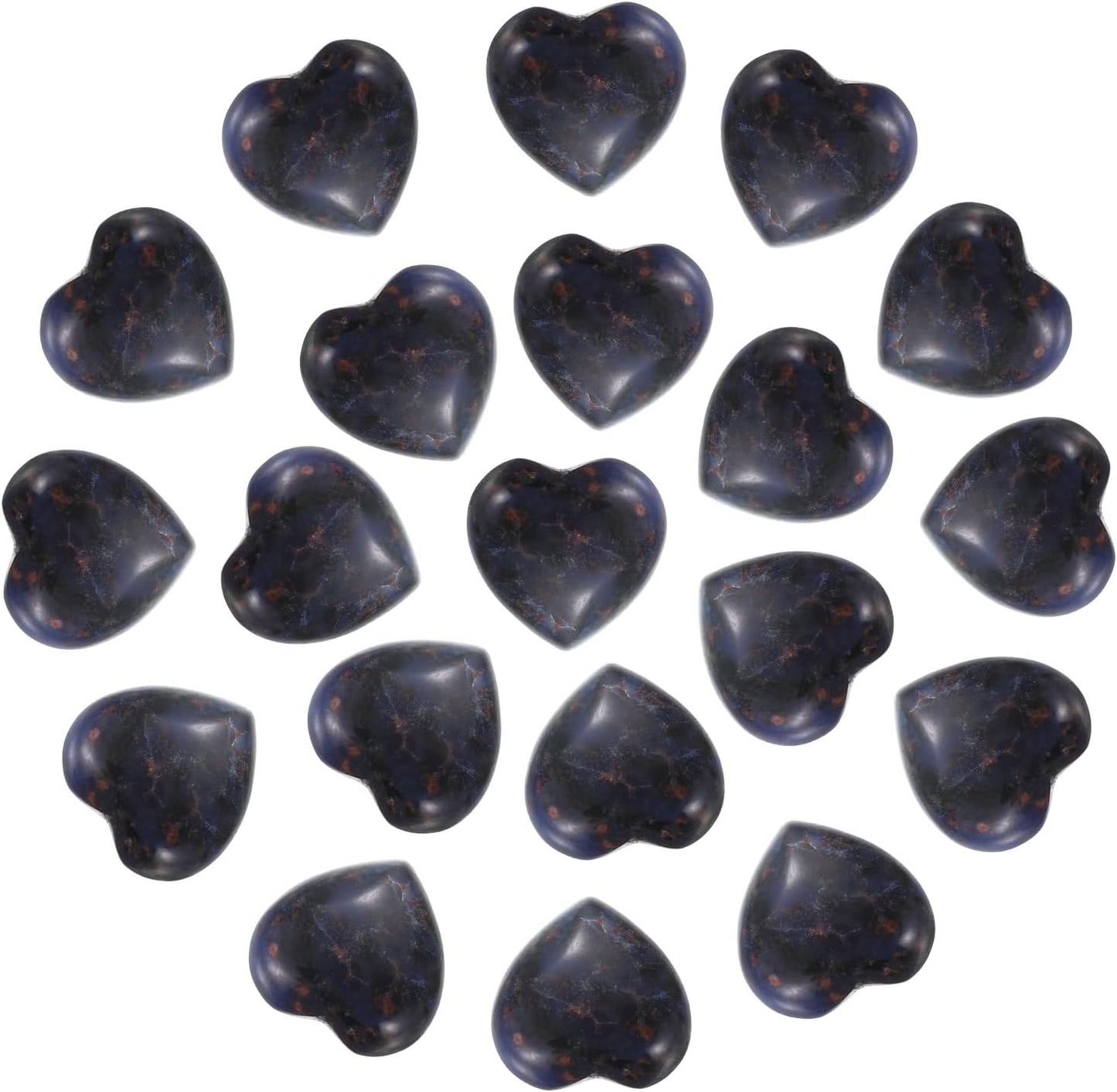 PATIKIL 20 Pcs Natural Heart Shaped Crystal Stone, 0.6 Inch Mini Polished Love Gemstone Crystal, Pocket Rock Engraved Worry Stones for Women Gifts Meditation, Indigo Blue