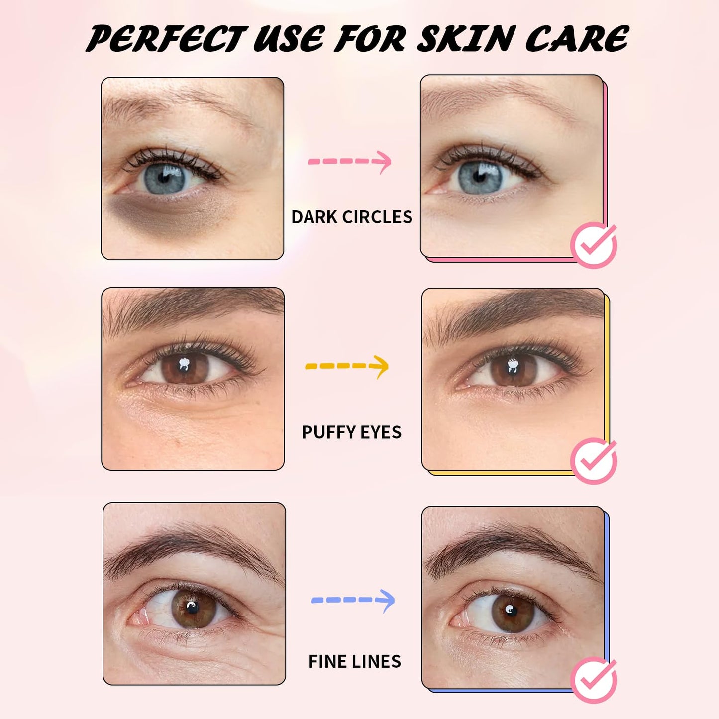 Eye Masks (8 Pairs) - 24K Gold, Caffeine and Retinol Under Eye Patches, Gel Pads for Wrinkles, Puffiness & Dark Circles, Bachelorette Party Favors, Self Care, Birthday Gifts for Women