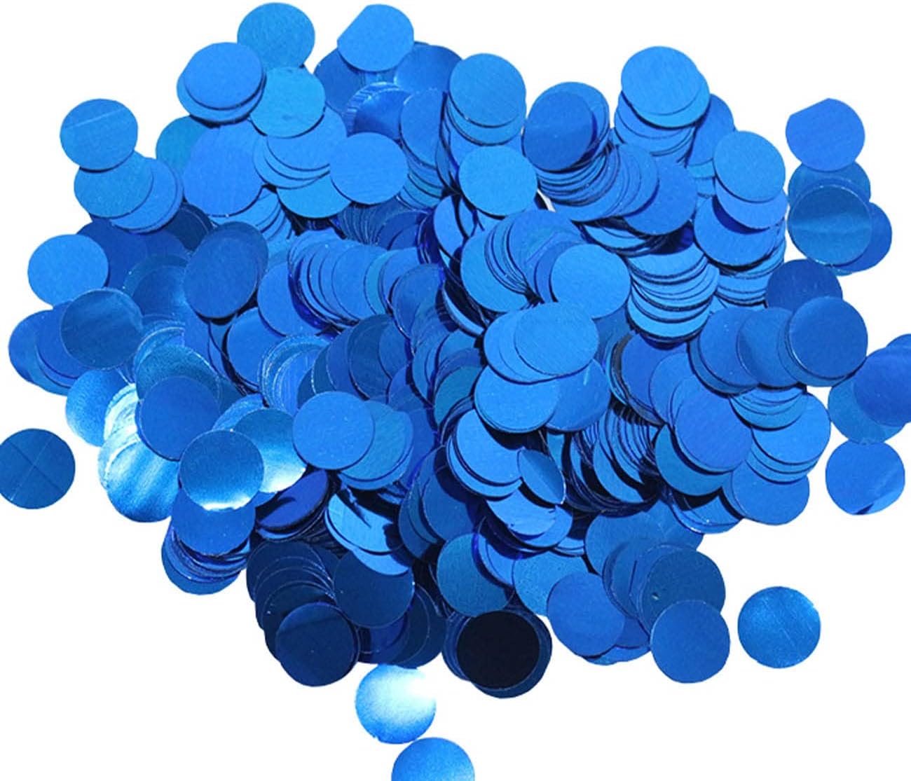 Blue Metallic Foil Confetti(0.59 inch) Round Dots Glitter Table Confetti for Party Wedding Decorations,2.11 OZ per pack