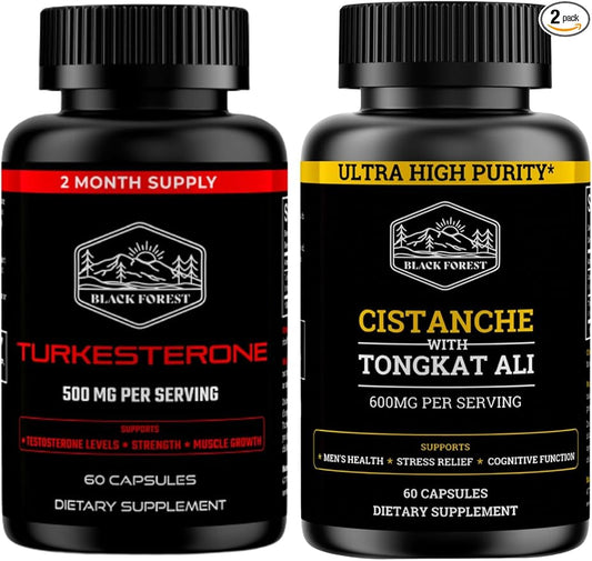 Black Forest Supplemets Starter Pack Bundle. 1 X Turkesterone + 1 X Cistanche (TESTO Pack)