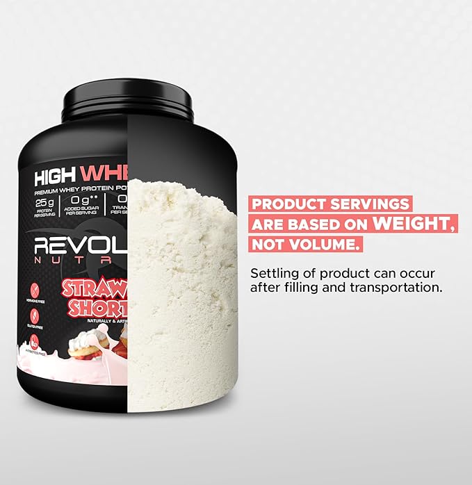 High Whey, Protein Powder 6LB, Whey Isolate, Gluten Free, Lean Muscle Mass For Men & Women, 25g of Protein Per Scoop, 908 g, 24 Servings (Strawberry Shortcake, 6 Pound)