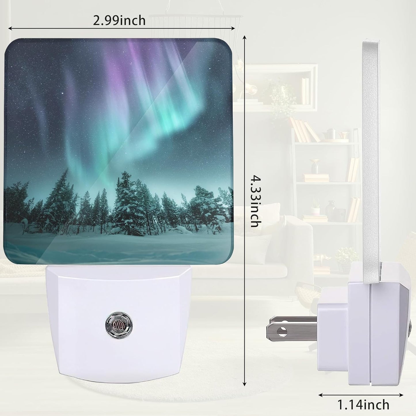 Aurora Forest Night Light, Night Light Plug into Wall with Dusk to Dawn Sensor, LED Lamp Energy Saving Lights for Men Women Boys Girls,Lamp for Bedroom Bathroom Hallway