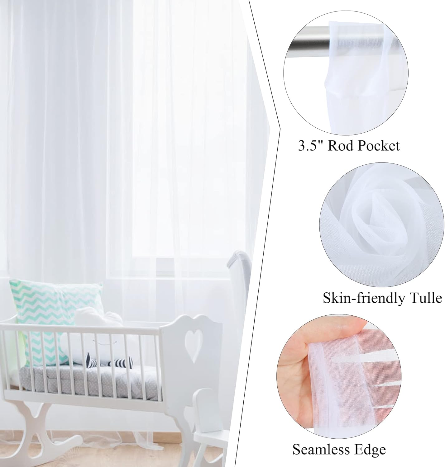 20ft X 10ft White Tulle Backdrop Curtain for Parites, Sheer Backdrop Curtains Fabric Drapes for Wedding Ceremony Arch Party Stage Decorations