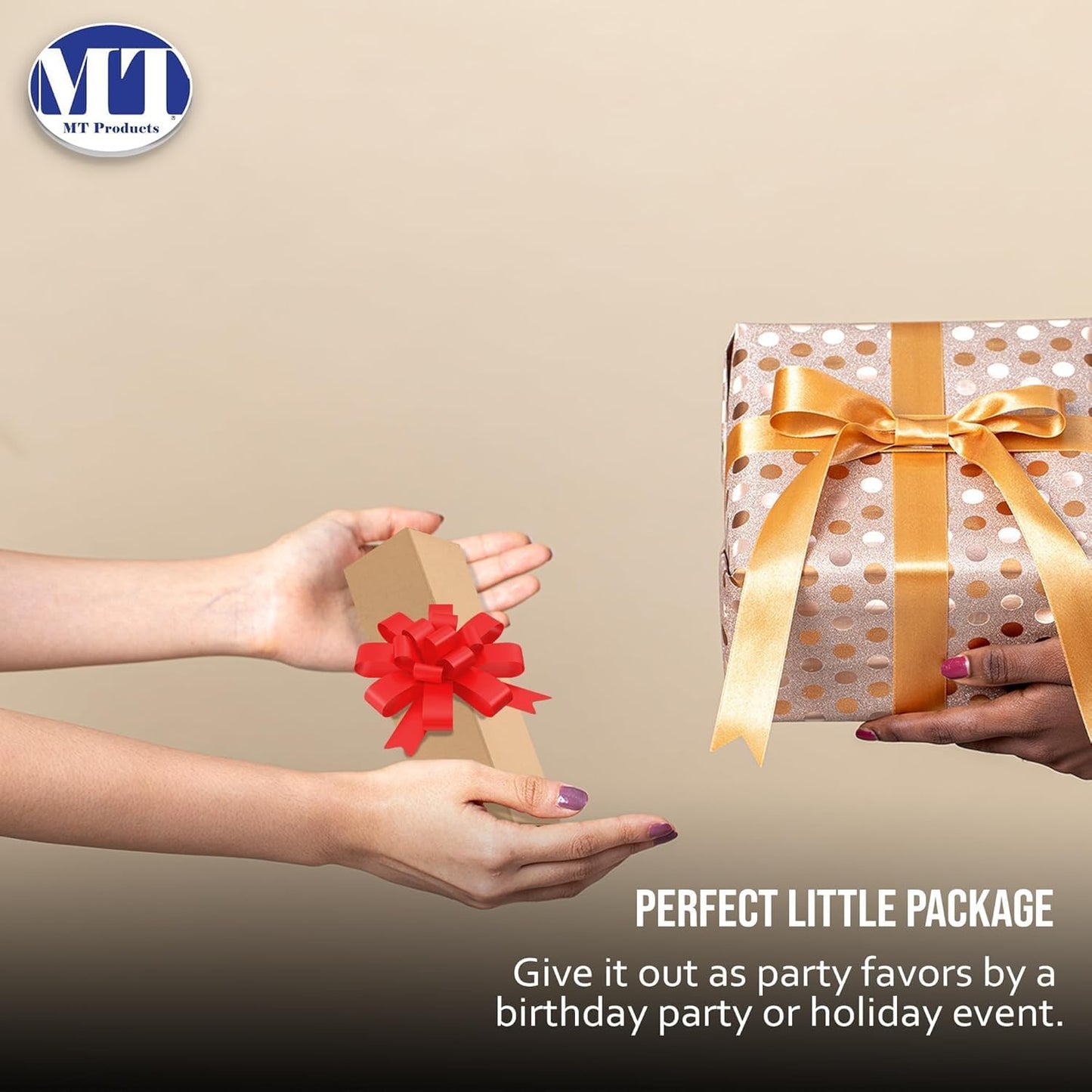 MT Products Tuck Top Kraft Paperboard Gift Box 2" x 2" x 7" - Gift Boxes with Lids - Pack of 500