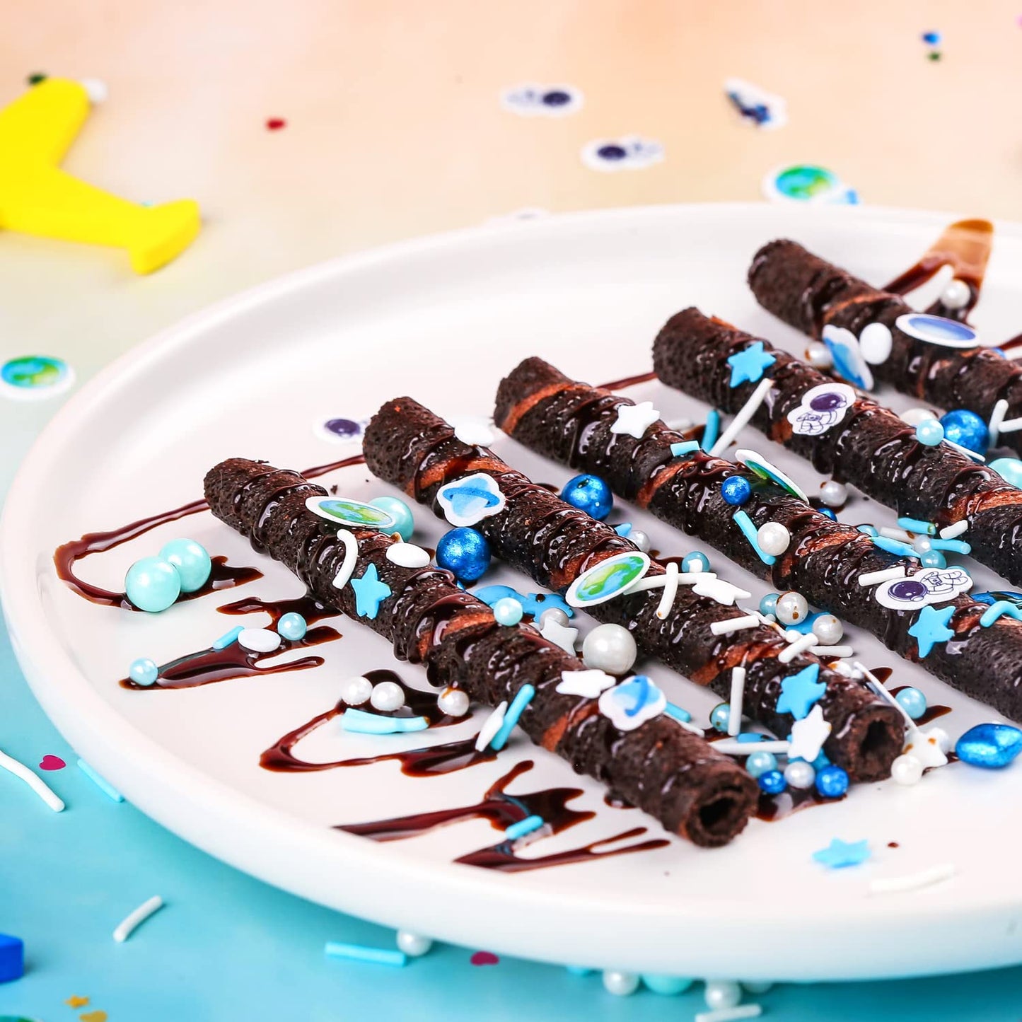 Blue Sprinkles for Cake Decorating 7ounce - Sprinkles for Cupcakes Topper Cookie - Galaxy Sprinkles Mix Cake Decorations for Kid's Birthday Christmas Party